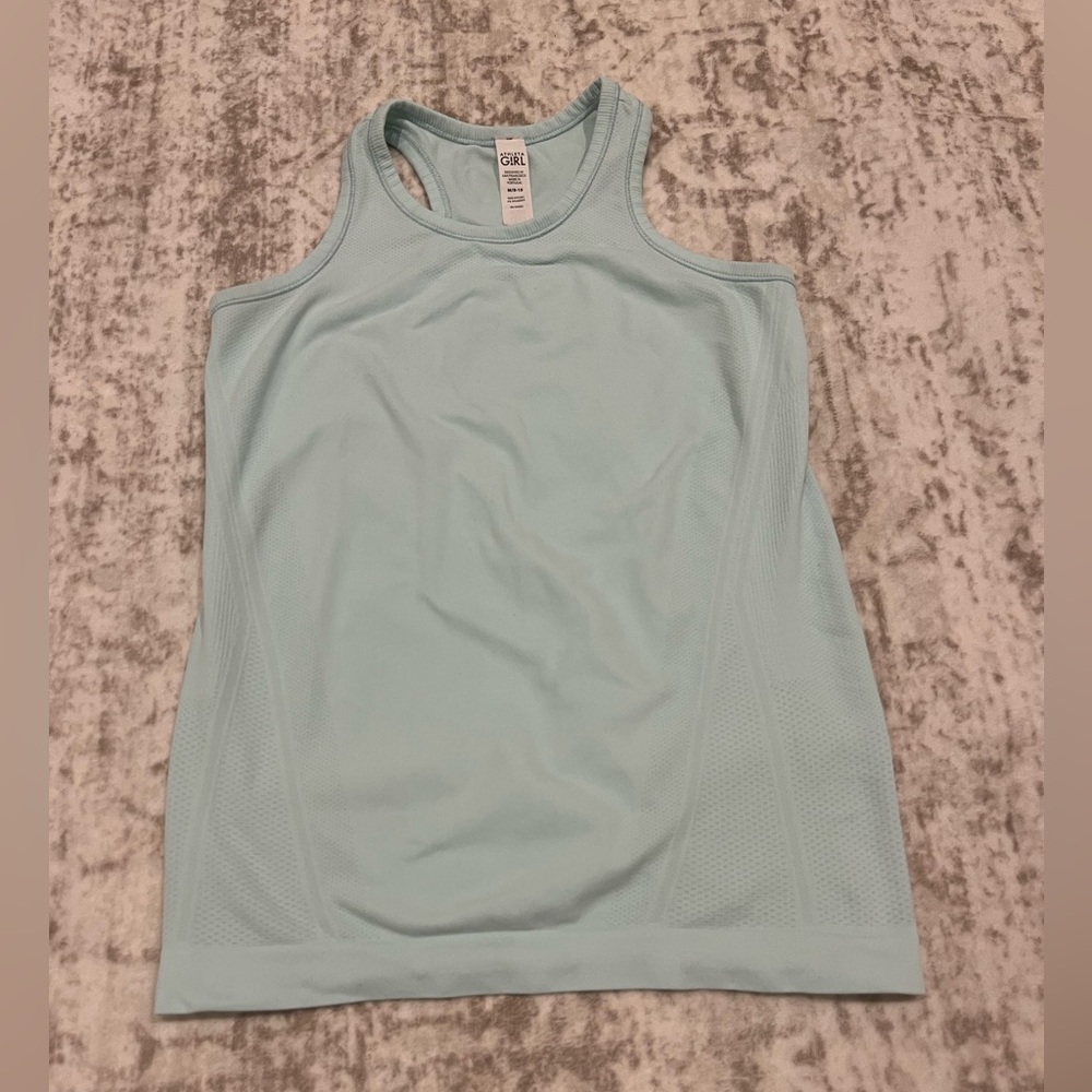 Athleta Girl Power Up Seamless Sky Blue Tank Top